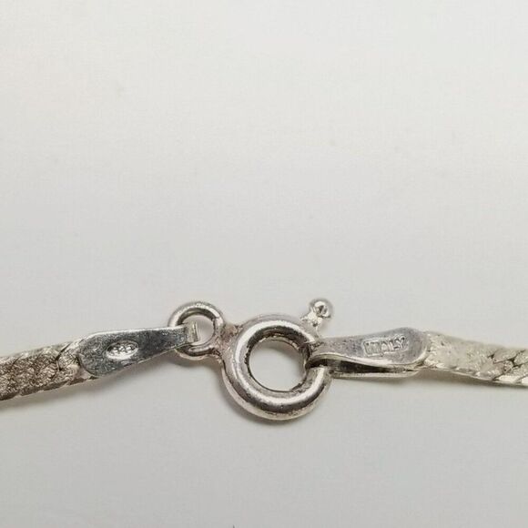 Vintage Simple Sterling Silver Flat Chain Bracelet, Marked 925, 7 Inches Long - Picture 3 of 6